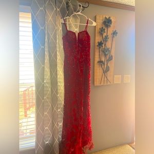 Kiss Prom Red, Sparkly Prom Dress